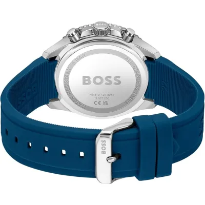 HUGO BOSS MEN'S BLUE SILICONE STRAP WATCH 